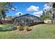 Large screened-in porch overlooking the backyard at 19505 Coachlight Way, Lutz, FL 33549