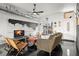 Cozy living room with modern furniture, a fireplace on TV, and unique industrial design elements at 855 3Rd N Ave, St Petersburg, FL 33701