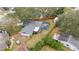 Aerial view showcasing the home's private backyard and pool at 1317 Borden Ct, Valrico, FL 33594