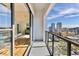 Balcony boasts city views and sliding glass doors leading to a bright living room at 226 5Th N Ave # 1502, St Petersburg, FL 33701