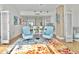 Open-concept living room boasts a modern kitchen and stylish decor with a colorful rug at 226 5Th N Ave # 1502, St Petersburg, FL 33701