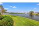 Lush green lakefront view with a clear blue sky at 7233 15Th Ne Ct, St Petersburg, FL 33702