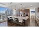 Gourmet kitchen boasts stainless steel appliances, a large island, and sleek modern design with scenic view at 175 1St S St # 3402, St Petersburg, FL 33701