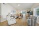 Cozy living room with comfortable seating, neutral walls, and a view of the outdoors at 3340 Mcmath Dr, Palm Harbor, FL 34684