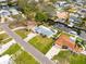 Aerial view of the property showcasing the canal front location and lush landscaping at 5321 Dover Ne St, St Petersburg, FL 33703