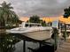 Exterior boat lift with a StarCraft boat at 5321 Dover Ne St, St Petersburg, FL 33703