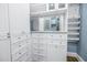 Walk-in closet featuring custom cabinets, drawers, and shelves for efficient storage and organization at 751 34Th Ne Ave, St Petersburg, FL 33704