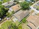 Aerial view of house showcasing the backyard and mature trees at 3611 19Th N St, St Petersburg, FL 33713