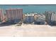 Aerial view of beachfront condominiums and sandy beach at 1350 Gulf Blvd, Clearwater, FL 33767