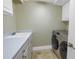 Practical laundry room features modern appliances, sink, and countertop space at 1350 Gulf Blvd, Clearwater, FL 33767