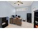 Office space with a ceiling fan, a window with shutters, and a secure Centurion safe at 4531 Swordfish Dr, Bradenton, FL 34208
