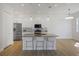 Bright, open kitchen features an island with seating, stainless steel appliances, and modern finishes at 11594 Oak Ln, Largo, FL 33778