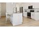 Beautiful kitchen with stainless steel appliances, white cabinets and a kitchen island at 11594 Oak Ln, Largo, FL 33778