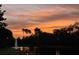 Vibrant sunset over a pond with palm trees creating a serene silhouette at 10626 Restoration Ter, Bradenton, FL 34212