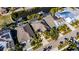 Bird's eye view of beautiful homes with boat docks and lush landscaping along the waterfront at 5606 Seagrass Pl, Apollo Beach, FL 33572