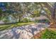 Expansive backyard with covered parking, lush lawn, mature trees offering shade and privacy at 5719 23Rd S Ave, Gulfport, FL 33707