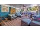 Relax in this screened porch with comfortable seating and charming decor at 5719 23Rd S Ave, Gulfport, FL 33707