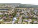 A panoramic aerial view captures the community layout showcasing beautiful homes, ponds, and natural surroundings at 102 Shoreview Ln, Oldsmar, FL 34677