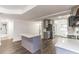 Open floorplan view of the kitchen showing the bathroom and the kitchen island at 3721 9Th S Ave, St Petersburg, FL 33711