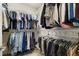 Organized walk-in closet with clothing racks, shelving, and hanging storage spaces at 7876 Marsh Pointe Dr, Tampa, FL 33635