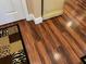 Laminate floor, white trim and a rug with animal print at 12411 Cavalier Ct, Hudson, FL 34669
