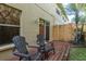 Private backyard patio perfect for relaxing or entertaining, featuring outdoor seating at 8907 Casablanca Way, Tampa, FL 33626