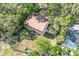 Aerial view of home featuring a backyard, deck, fence, and landscaping at 4822 W San Miguel St, Tampa, FL 33629