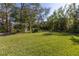 A large backyard with a pergola, swing, lush grass, and tropical plants at 8755 Commodore Dr, Seminole, FL 33776