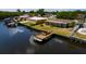 Waterfront property featuring a private dock and expansive views of the tranquil canal at 9439 Sun Isle Ne Dr, St Petersburg, FL 33702