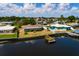 Waterfront home featuring a private dock and a cozy backyard picnic area overlooking the serene canal at 9439 Sun Isle Ne Dr, St Petersburg, FL 33702
