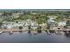 Waterfront home featuring a private dock, lush landscaping, and serene water views at 1022 Canal St, Ruskin, FL 33570