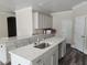 Kitchen featuring white cabinets, gray counter tops, and a stainless steel sink at 422 Shannon Estates Ct, Plant City, FL 33563