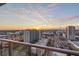 Sunset panorama features cityscape views with modern high-rise buildings from a balcony at 301 1St S St # 2006, St Petersburg, FL 33701