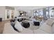 The lobby features a large sectional sofa, ample seating, modern decor, and access to the outdoor patio at 301 1St S St # 2006, St Petersburg, FL 33701