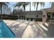 Community pool with lounge chairs and palm trees at 1604 Boswell Ln, New Port Richey, FL 34655