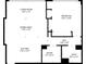 Detailed floor plan showcasing the layout and dimensions of the living room, bedroom, kitchen, and bathroom at 31 Island Way # 303, Clearwater Beach, FL 33767