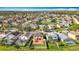 Expansive neighborhood aerial showcasing homes with pools and lake views with lush green landscaping at 27500 Breakers Dr, Wesley Chapel, FL 33544