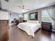 This main bedroom is well-lit with two windows, and a ceiling fan and has space for an office at 27500 Breakers Dr, Wesley Chapel, FL 33544