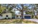 A charming single-story house has a bright turquoise door and a well-kept lawn at 3333 San Bernadino St, Clearwater, FL 33759