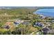 This aerial view showcases the home's location among lush greenery and neighborhood at 9050 San Martin Ne Blvd, St Petersburg, FL 33702