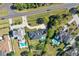 This aerial view shows the property, neighborhood, and convenient access to local roadways at 9050 San Martin Ne Blvd, St Petersburg, FL 33702