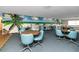 The condo association meeting room includes a beautiful mural and comfortable seating at 6025 Shore S Blvd # 311, Gulfport, FL 33707