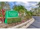 Community sign of Plantation Gardens at Tara, showcasing the well-maintained landscaping and welcoming entrance at 6303 Green Oak Cir, Bradenton, FL 34203