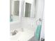 Modern bathroom with white vanity, sink, mirrored cabinet and chrome fixtures at 6033 34Th W St # 45, Bradenton, FL 34210