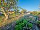 Large backyard with lush garden, mature trees, and a glimpse of the house at 27064 Omni Ln, Punta Gorda, FL 33983