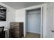 Bright bedroom features a closet and modern dresser to maximize storage and enhance decor at 331 25Th S St, St Petersburg, FL 33712