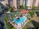 Aerial view of community pool and recreation center at 12077 Gandy N Blvd # 344, St Petersburg, FL 33702
