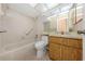Bathroom featuring a vanity, toilet, and bathtub at 435 Meadowlark Ln, Palm Harbor, FL 34683