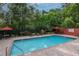 Community swimming pool surrounded by lush greenery and patio furniture at 8811 Casablanca Way, Tampa, FL 33626