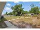 Large backyard featuring mature shade trees and plenty of room for outdoor activities and landscaping at 1415 Ridge Ave, Clearwater, FL 33755
